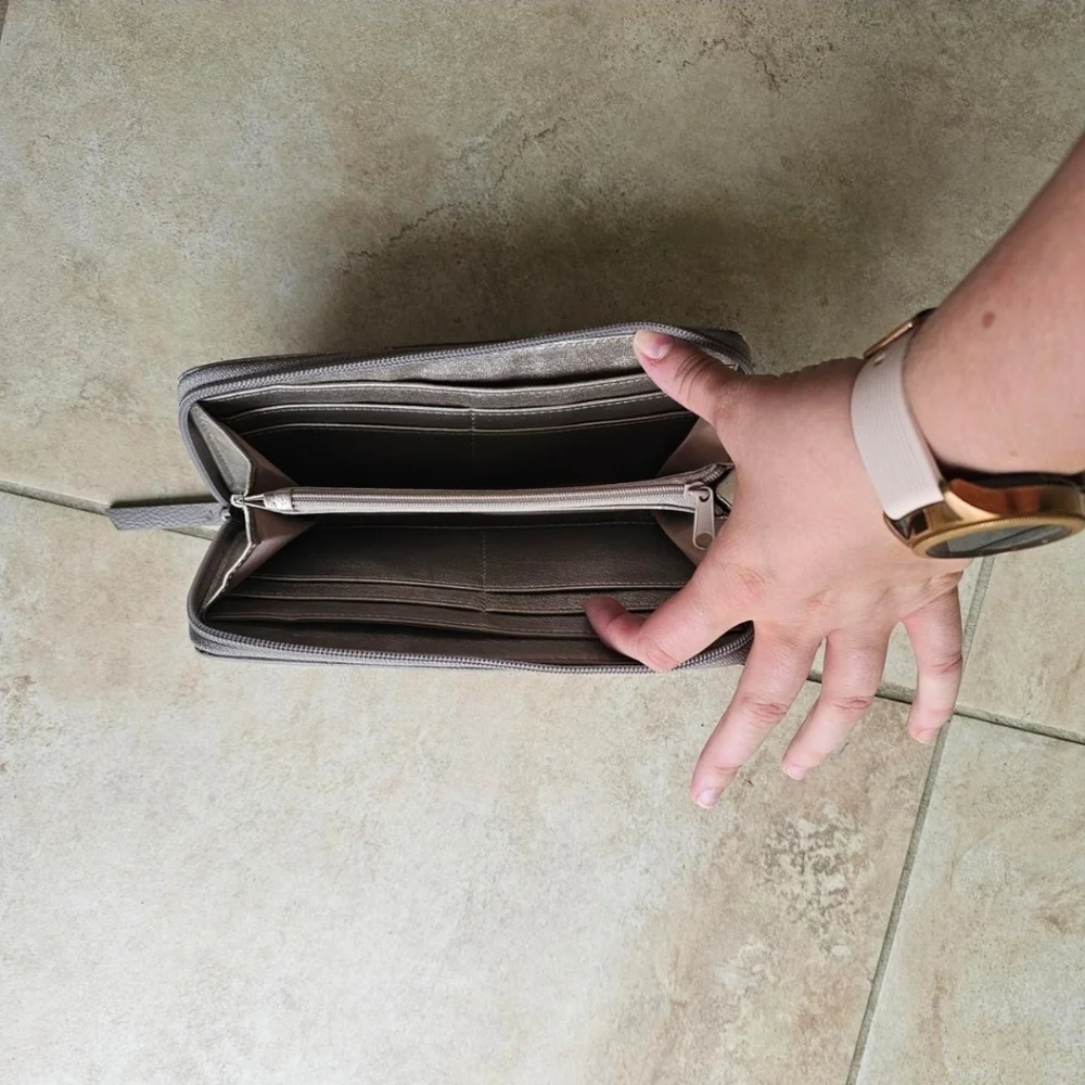 Nine West Silver and Gray Textured Wallet - Picture 3 of 3